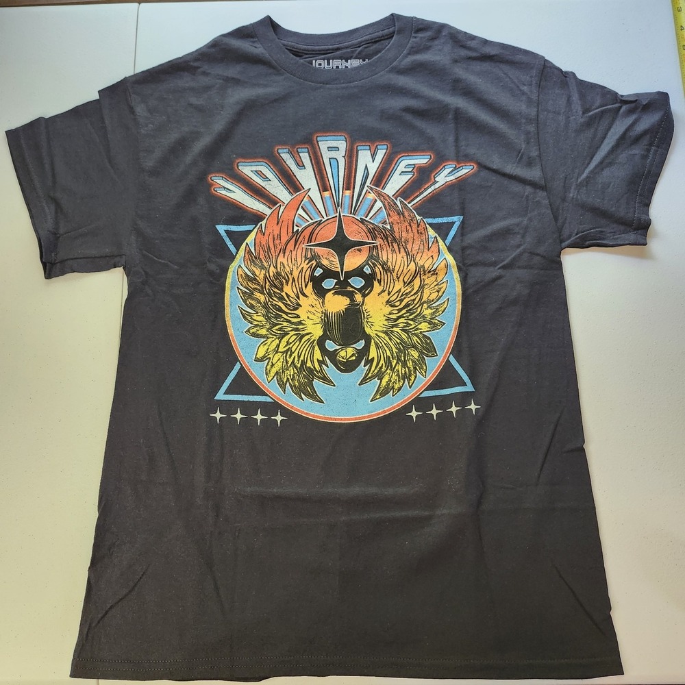 NWOT Journey Scarab Freedom Fire T-Shirt Size Medium Unisex Black 100% Cotton